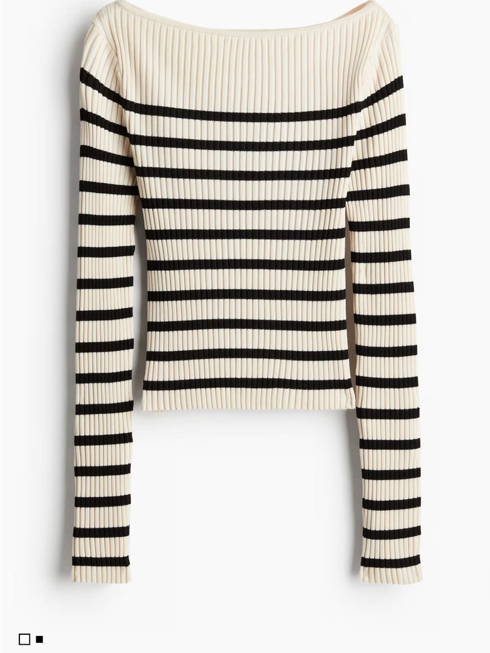 H&M Striped Boatneck Ribbed Top